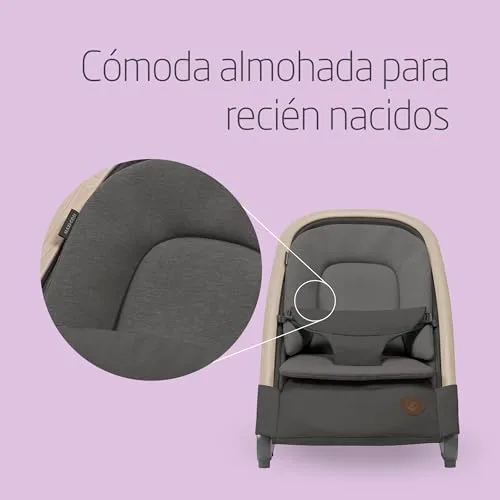Maxi-Cosi ▫️ Kori, cadeira de baloiço 2 em 1 com arco de brinquedos, 0-2 anos, máx. 15 kg, cadeira de baloiço para bebé, 3 posições de reclinação com uma só mão, leve e compacta, arnês Easy-in, Eco Care, cor Beyond Graphite 3