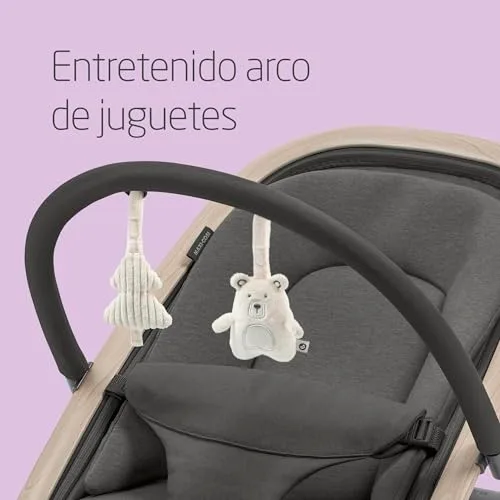Maxi-Cosi ▫️ Kori, cadeira de baloiço 2 em 1 com arco de brinquedos, 0-2 anos, máx. 15 kg, cadeira de baloiço para bebé, 3 posições de reclinação com uma só mão, leve e compacta, arnês Easy-in, Eco Care, cor Beyond Graphite 5