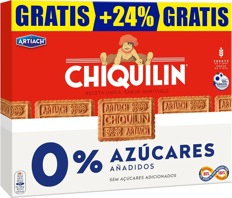 Artiach ▫️ Chiquilín 0% 422 g + 24 % grátis