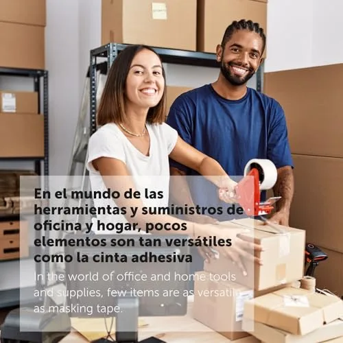 m-office ▫️ Fita Adesiva, Fita Adesiva Castanha para Embalagem, Rolo de Fita para Embalagem de Caixas, Envios, Mudanças e Trabalhos Manuais, Selo de Segurança Resistente, Fita Adesiva (36 unidades, 36 mm x 66 m) 3