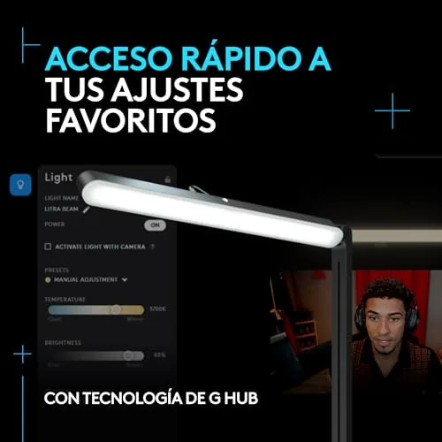 Logitech G ▫️ Litra Beam, luz LED principal premium para jogos 7