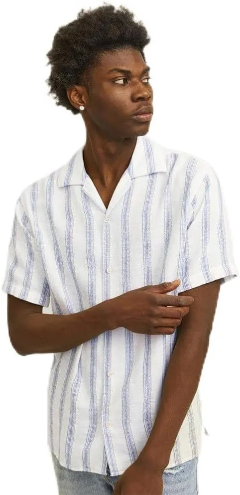 JACK & JONES ▫️ Jornoto Stripe Resort - T-shirt de manga curta para homem