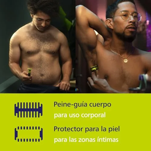 PHILIPS ▫️ OneBlade 360 com Bluetooth, aparador de barba e corpo, máquina de barbear elétrica para homem, depilação masculina, 2 lâminas, 5 comprimentos, 60 minutos de utilização com 1 hora de carregamento, QP4631/30 5
