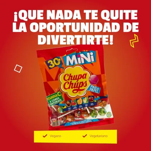 Chupa Chups ▫️ Mini, Caramelo com Pau, Sabores Variados, Saco de 30 unidades 5
