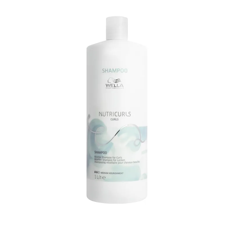 Wella Professionals NUTRICURLS - Champô Micelar - Caracóis e Ondas - Anti-Frizz - Nutrição Média - Óleo de Jojoba