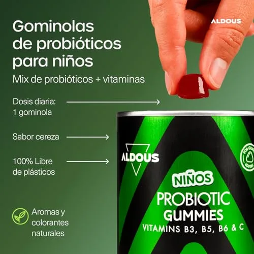 Aldous Bio ▫️ 120 Probióticos em Gomas Kids+ com Vitamina C - Sabor a Cereja - Flora intestinal 2