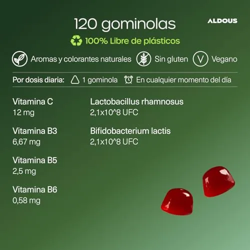 Aldous Bio ▫️ 120 Probióticos em Gomas Kids+ com Vitamina C - Sabor a Cereja - Flora intestinal 3
