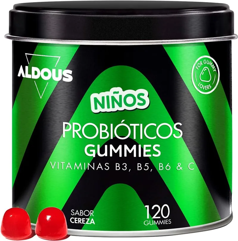 Aldous Bio ▫️ 120 Probióticos em Gomas Kids+ com Vitamina C - Sabor a Cereja - Flora intestinal