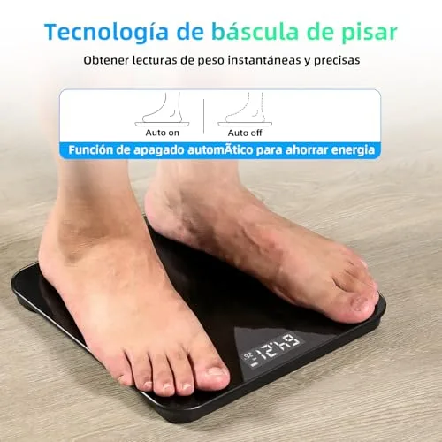 Healthkeep ▫️ Balança Digital de Casa de Banho, Balança de Peso Corporal de Alta Precisão, Máximo de 180 kg, com Tecnologia Step-On, Preta 4
