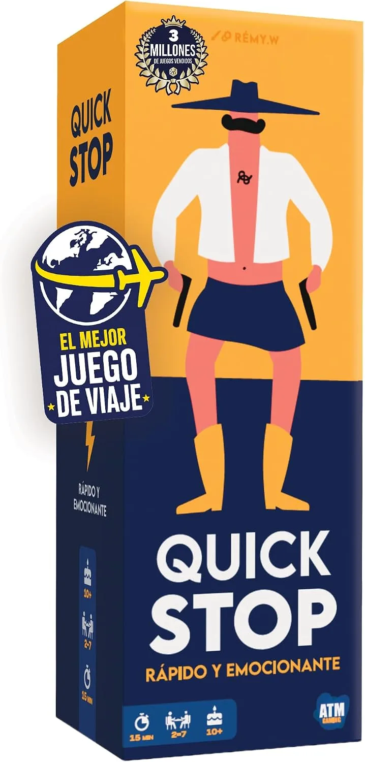 ATM Gaming ▫️ QuickStop - Jogos de mesa para a família e amigos - Dinâmico e divertido - De 2 a 7 jogadores - Grande Prémio do Brinquedo 2024 - Presente original | Jogo de viagem