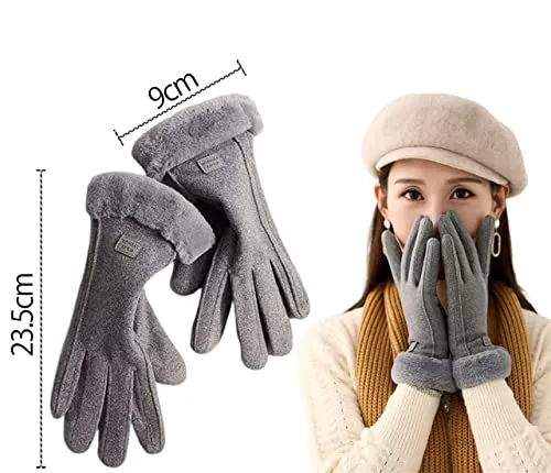 SamHeng ▫️ Luvas térmicas para mulher no inverno, luvas táteis para mulher no inverno, luvas quentes com forro polar para condução, corrida, caminhadas, esqui, atividades ao ar livre e tempo frio 2