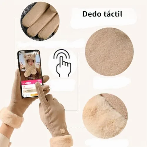 SamHeng ▫️ Luvas térmicas para mulher no inverno, luvas táteis para mulher no inverno, luvas quentes com forro polar para condução, corrida, caminhadas, esqui, atividades ao ar livre e tempo frio 3