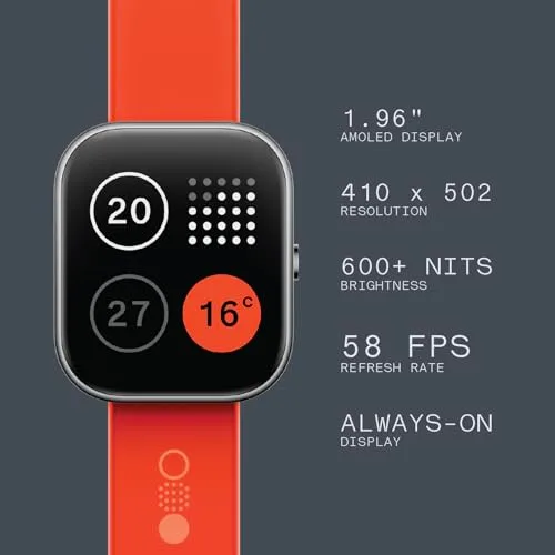 CMF BY NOTHING ▫️ Watch Pro: relógio inteligente com ecrã AMOLED de 1,96", monitor de atividade, GPS multissistema, chamadas Bluetooth com redução de ruído por IA e até 13 dias de autonomia - Cinza escuro 3