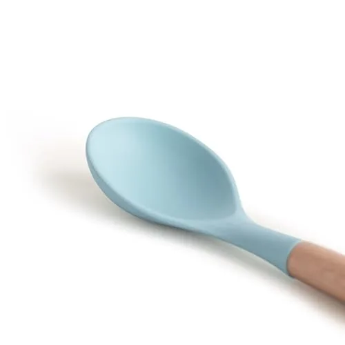 CREATE ▫️ /Conjunto de utensílios azul e madeira / 11 utensílios, silicone e madeira de faia, sem BPA, resistentes ao calor até 230 °C 3