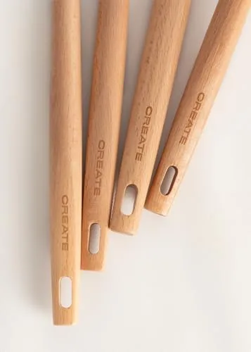 CREATE ▫️ /Conjunto de utensílios azul e madeira / 11 utensílios, silicone e madeira de faia, sem BPA, resistentes ao calor até 230 °C 5