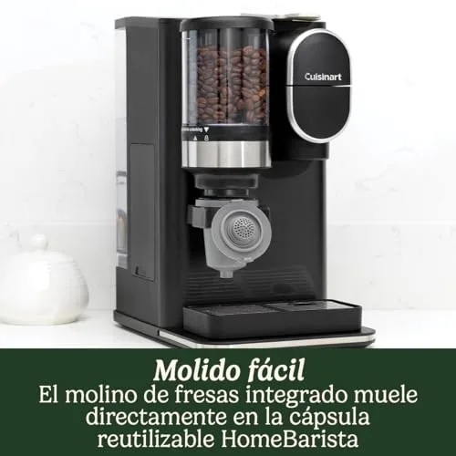 CUISINART ▫️ Cafeteira One Cup Grind And Brew | Café em grão, por chávena, monodose | Moinho cónico | Ajuste da intensidade do café, 3 tamanhos de chávena à escolha | Cápsula de filtro reutilizável | Preta 3