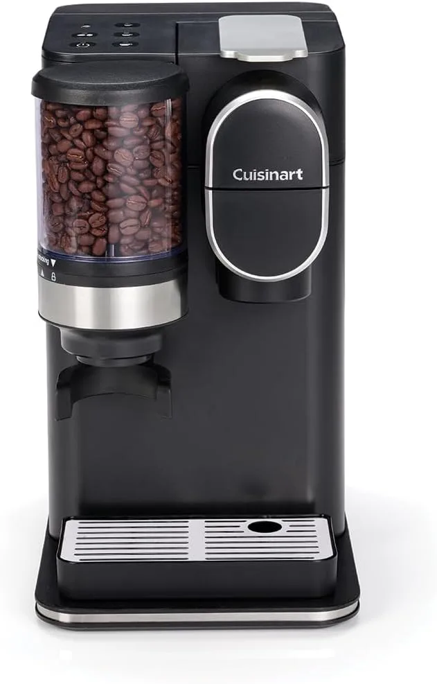 CUISINART ▫️ Cafeteira One Cup Grind And Brew | Café em grão, por chávena, monodose | Moinho cónico | Ajuste da intensidade do café, 3 tamanhos de chávena à escolha | Cápsula de filtro reutilizável | Preta