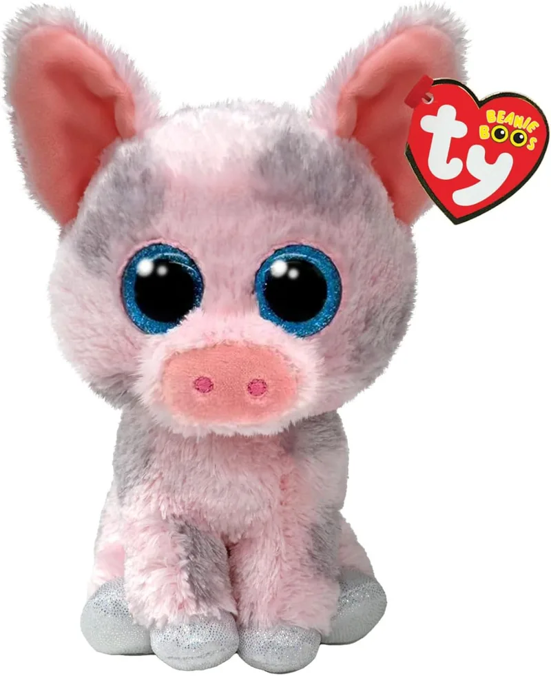 Ty ▫️ Beanie Boos - Hambo, o porquinho de peluche com olhos azuis brilhantes, o peluche com olhos grandes e brilhantes - 15 cm - T37318