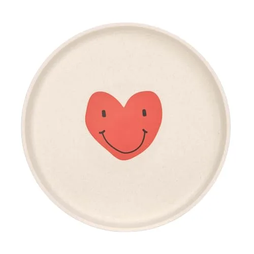 Lässig ▫️ Conjunto de louça infantil (prato, taça, caneca, colher) sem BPA, adequado para a máquina de lavar louça e micro-ondas/Conjunto de louça em PP/celulose Happy Rascals Heart lavender 3