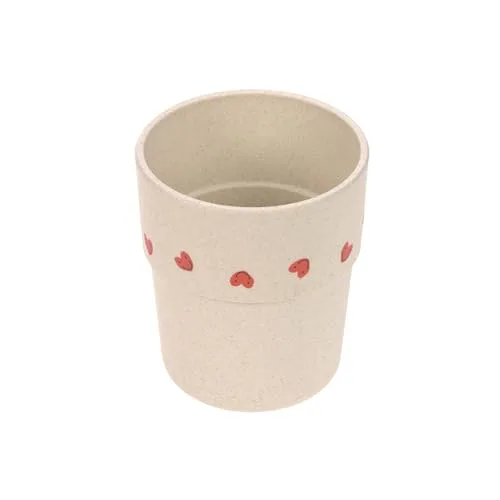 Lässig ▫️ Conjunto de louça infantil (prato, taça, caneca, colher) sem BPA, adequado para a máquina de lavar louça e micro-ondas/Conjunto de louça em PP/celulose Happy Rascals Heart lavender 5