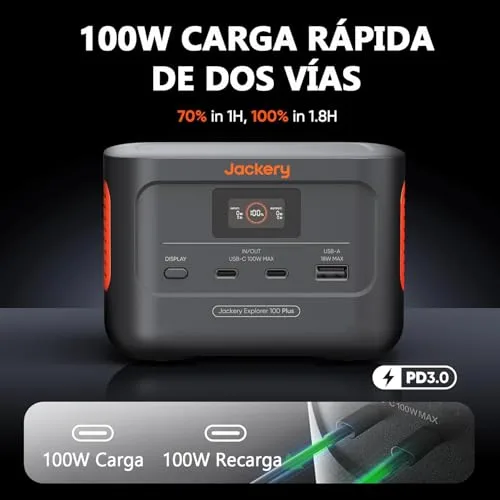 Jackery ▫️ Explorer 100 Plus – Estação de energia portátil de 99 Wh/31 000 mAh 2