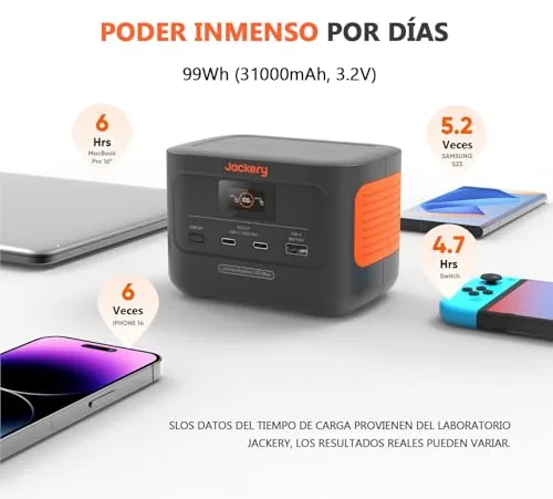 Jackery ▫️ Explorer 100 Plus – Estação de energia portátil de 99 Wh/31 000 mAh 4