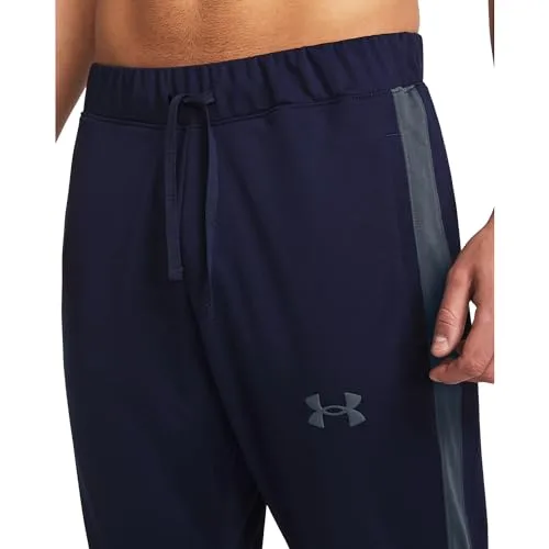 Under Armour ▫️ Fato de treino de malha para homem, Preto/Branco 4