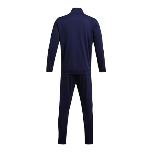 Under Armour ▫️ Fato de treino de malha para homem, Preto/Branco 6