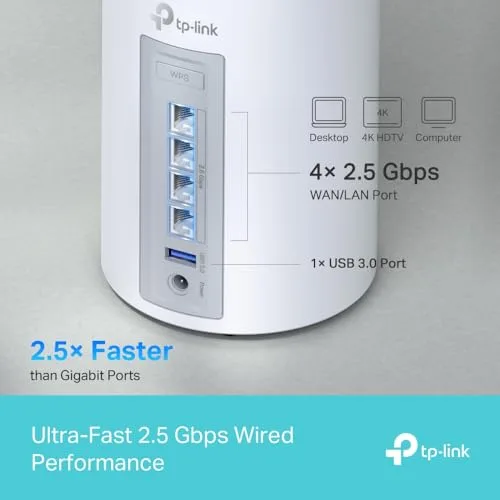 TP-Link ▫️ Deco BE65 (1 unidade) - Sistema Wi-Fi 7 Mesh, BE9300 tri-banda, MLO 6