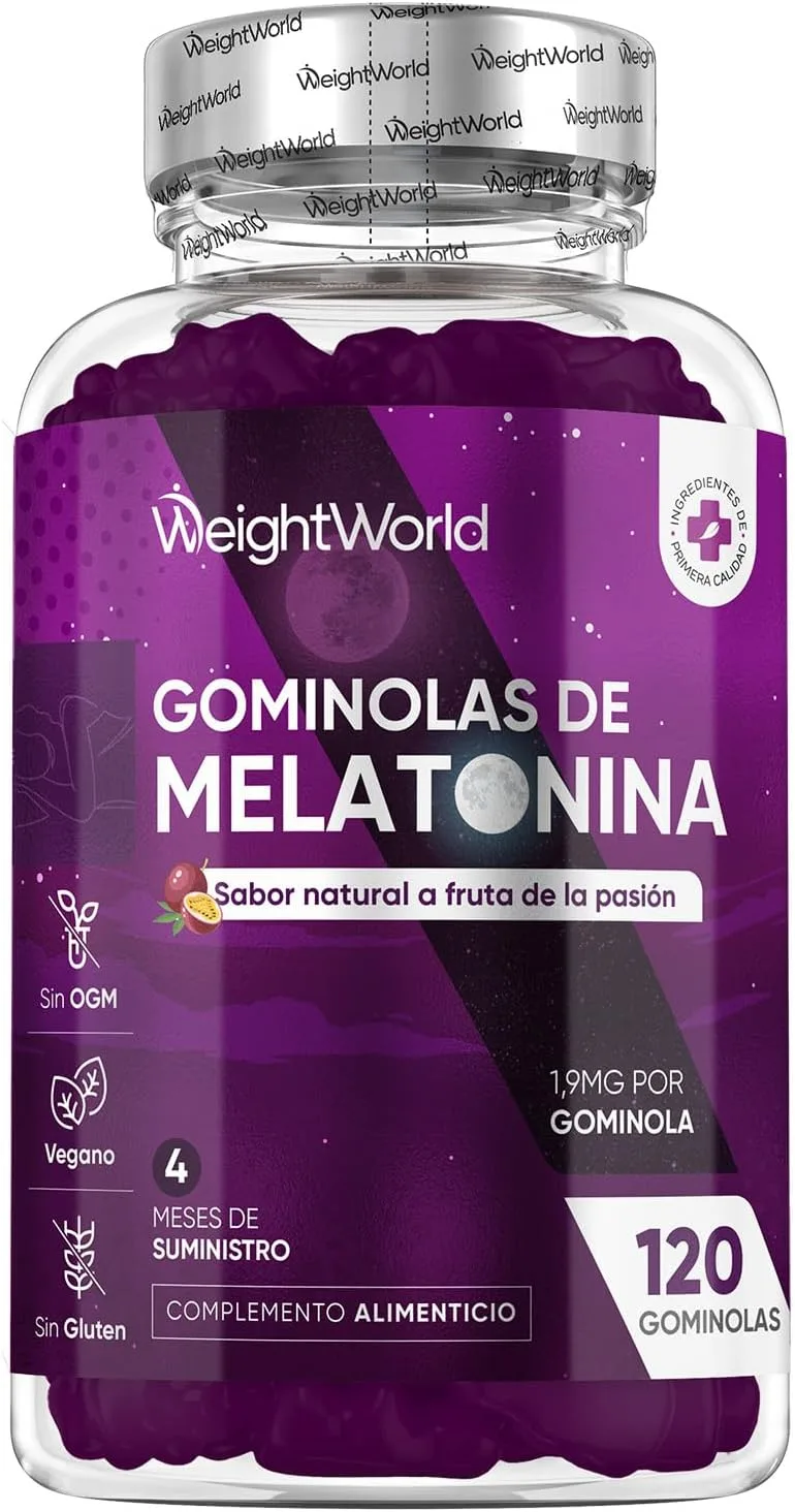 WeightWorld ▫️ Melatonin Gummies 120 Units With Vitamin B6 and Natural Passion Fruit Flavour - Gummies for 4 Months, Melatonin Helps Reduce Sleep Time, Vegan & Gluten Free