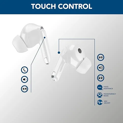 cellularline ▫️ Auscultadores intra-auriculares sem fios com estojo de carregamento - Bluetooth - com tecnologia ANC e ENC - Autonomia total de 18 horas - Branco 2