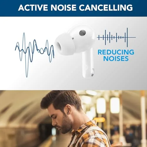 cellularline ▫️ Auscultadores intra-auriculares sem fios com estojo de carregamento - Bluetooth - com tecnologia ANC e ENC - Autonomia total de 18 horas - Branco 4