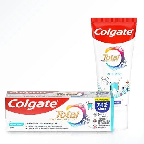 Colgate ▫️ Total Junior | Pasta de dentes para crianças | Proteção completa | Contém flúor | Proteção anticárie | Ingredientes antibacterianos | Produto reciclável | Embalagem de 12 unidades de 50 ml 2