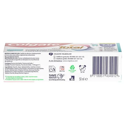 Colgate ▫️ Total Junior | Pasta de dentes para crianças | Proteção completa | Contém flúor | Proteção anticárie | Ingredientes antibacterianos | Produto reciclável | Embalagem de 12 unidades de 50 ml 3