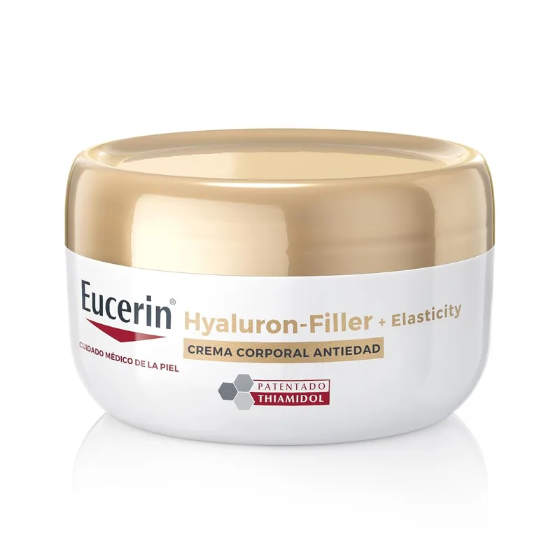 Eucerin ▫️ Hyaluron Filler + Elasticity Creme Corporal ANTI-IDADE (200 ml), creme antirrugas reafirmante para mulher com Ácido Hialurónico, Thiamidol e Arctina, creme antienvelhecimento intensivo e antimanchas
