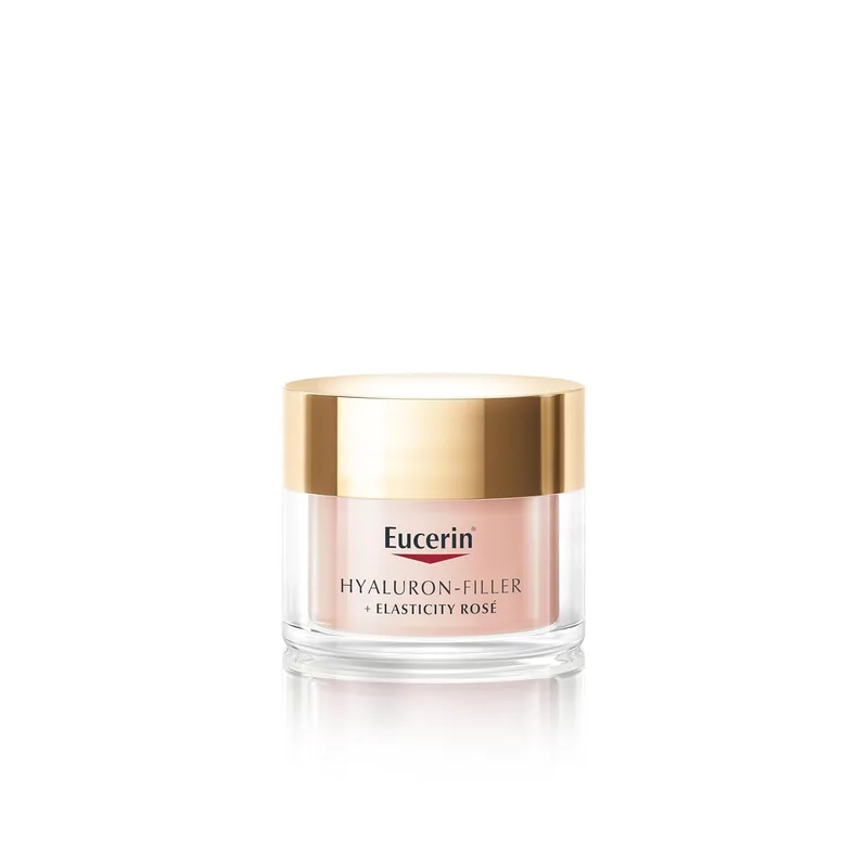 Eucerin Hyaluron-Filler + Elasticity Creme de Dia Rosé SPF 30 (50 ml), creme anti-envelhecimento com tom rosa, fórmula com Tiamidol, Complexo de Colagénio-Elastina e Ácido Hialurónico para todos os tipos de pele.