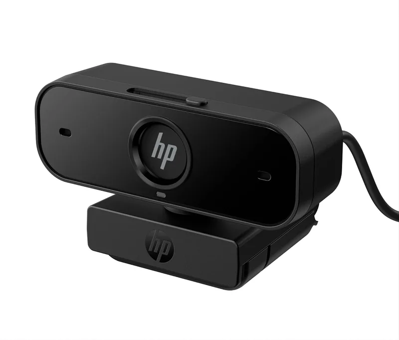 HP ▫️ Webcam 430 FHD 1080p, Focagem automática, Rotação de 360°, Campo de visão até 85°, Microfone duplo, Redução do ruído, Suporte de zoom, Cobertura de privacidade, Preto