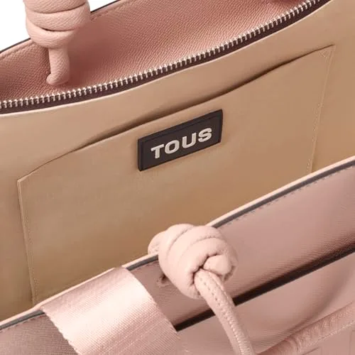 TOUS ▫️ Saco de compras Grande Amaya Topo, para mulher, dimensões 30 x 40 x 17 cm, coleção La Rue New 2