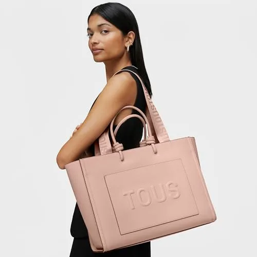 TOUS ▫️ Saco de compras Grande Amaya Topo, para mulher, dimensões 30 x 40 x 17 cm, coleção La Rue New 6