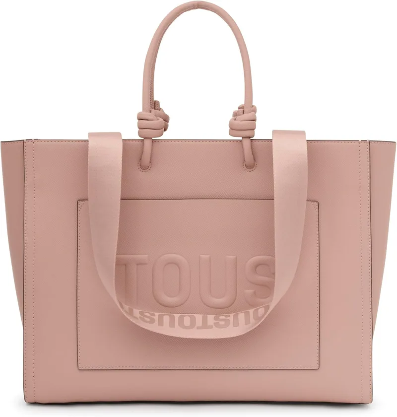 TOUS ▫️ Saco de compras Grande Amaya Topo, para mulher, dimensões 30 x 40 x 17 cm, coleção La Rue New