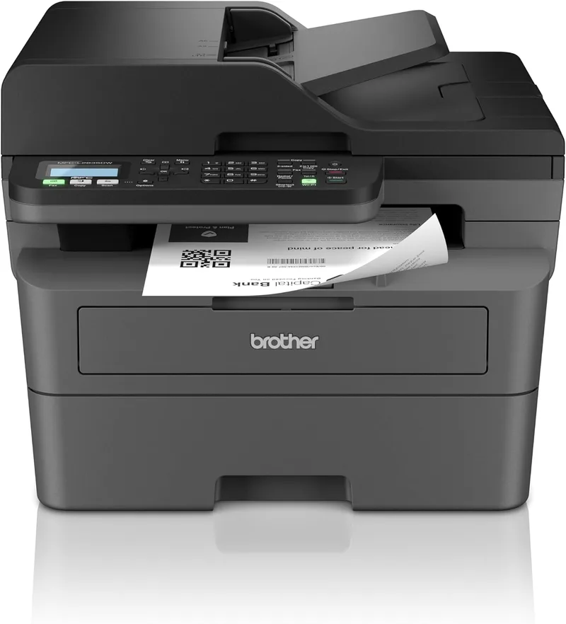 Brother ▫️ Impressora multifunções laser monocromática eficiente MFCL2835DW, (Impressão/Cópia/Digitalização/Fax), Impressão automática em frente e verso, 32 ppm, 128 MB, LCD de duas linhas, Fast Ethernet e WiFi