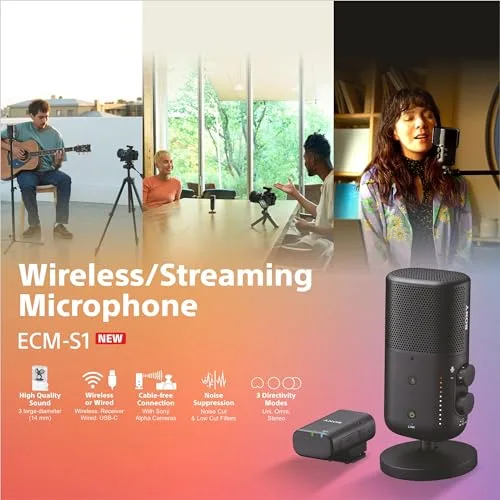 Sony ▫️ ECM-S1 Microfone sem fios para streaming 4