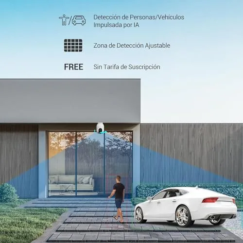 EZVIZ ▫️ Câmara de vigilância Wi-Fi exterior 360°, 3K, visão noturna a cores, deteção de pessoas/veículos por IA, acompanhamento com zoom automático, áudio bidirecional, sirene, compatível com Alexa/Google, C8c 5 MP 5