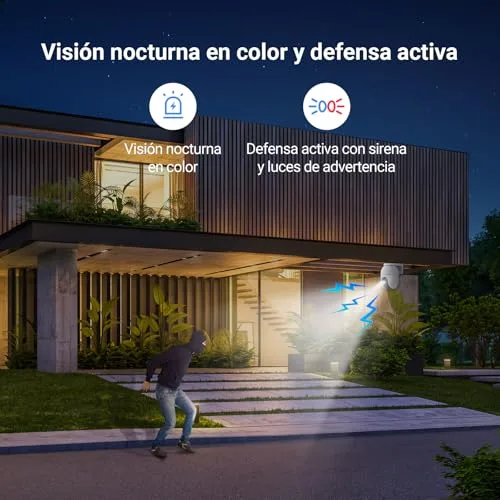 EZVIZ ▫️ Câmara de vigilância Wi-Fi exterior 360°, 3K, visão noturna a cores, deteção de pessoas/veículos por IA, acompanhamento com zoom automático, áudio bidirecional, sirene, compatível com Alexa/Google, C8c 5 MP 6