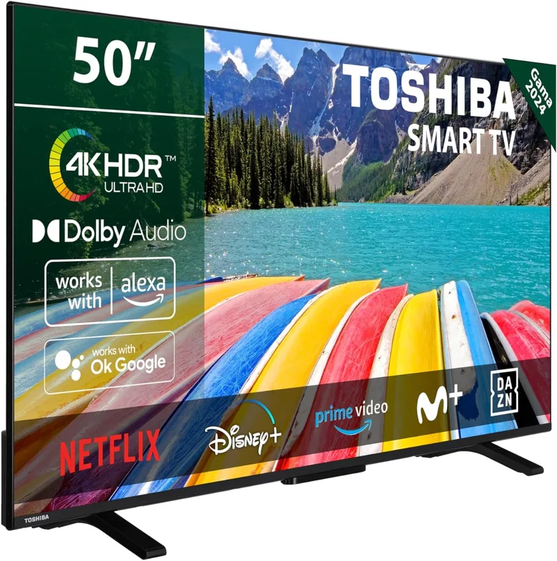 TOSHIBA 50UV2363DG Smart TV 4K UHD de 50", sem moldura, com HDR10, Dolby Audio, suporte para Alexa e Google Voice Assistant