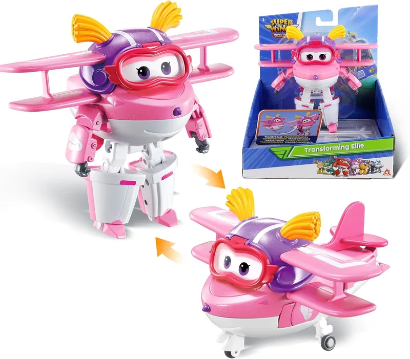 Super Wings ▫️ Transforming Ellie, Avião de Brinquedo, Figura de Ação, Personagens que se Transformam em Robôs, Brinquedos para Rapazes e Raparigas de 3 4 5 6 7 8 Anos