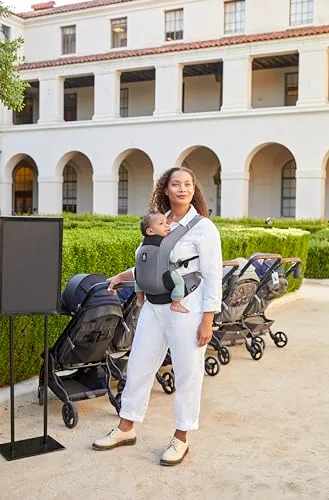 Ergobaby ▫️ Saco de transporte Away para bebés e crianças pequenas (5,4-15,9 kg), saco de transporte com 2 posições (na barriga e nas costas), Graphite Grey 5