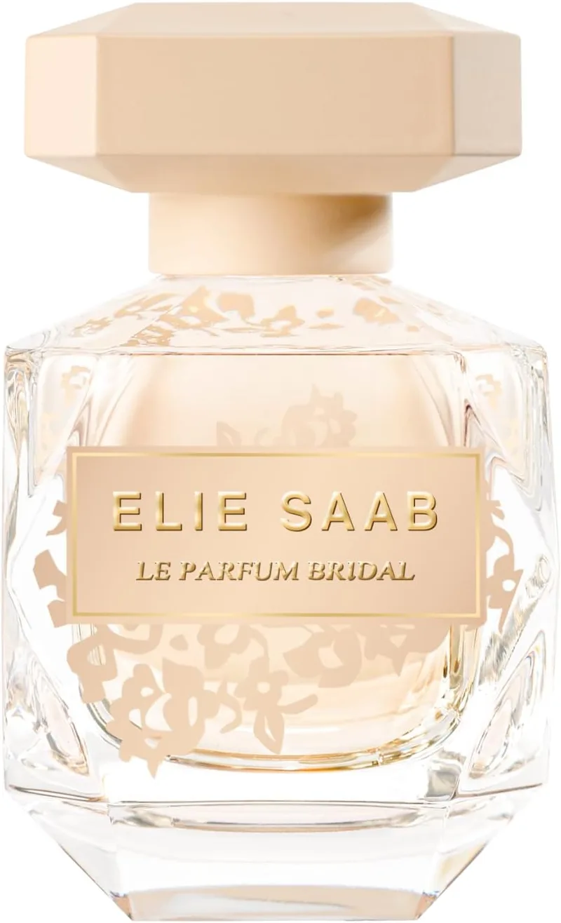 Elie Saab ▫️ Le Parfum Bridal 50 ml - Eau de Parfum Feminino - Perfume Floral Almiscarado - Notas de Almíscar e Flores - Fragrância de Baunilha e Âmbar - Frasco de Cristal Bege