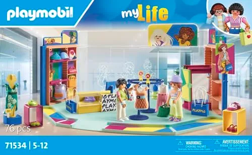 PLAYMOBIL ▫️ myLife 71534 Loja de moda, uma experiência de compras emocionante na loja de moda, que inclui caixa registadora, vitrina e muitas peças de roupa; brinquedos para crianças a partir dos 5 anos 4