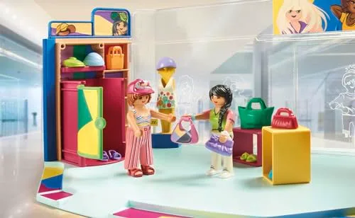 PLAYMOBIL ▫️ myLife 71534 Loja de moda, uma experiência de compras emocionante na loja de moda, que inclui caixa registadora, vitrina e muitas peças de roupa; brinquedos para crianças a partir dos 5 anos 6